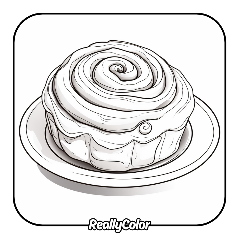 Free printable Cinnamon roll coloring pages