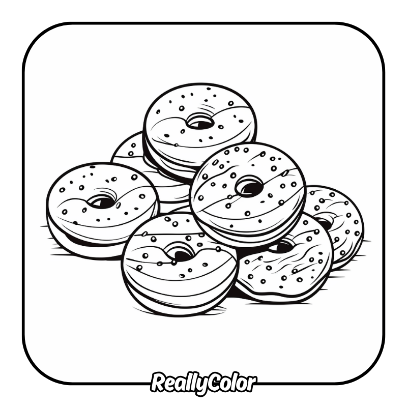 Free printable Donut coloring pages