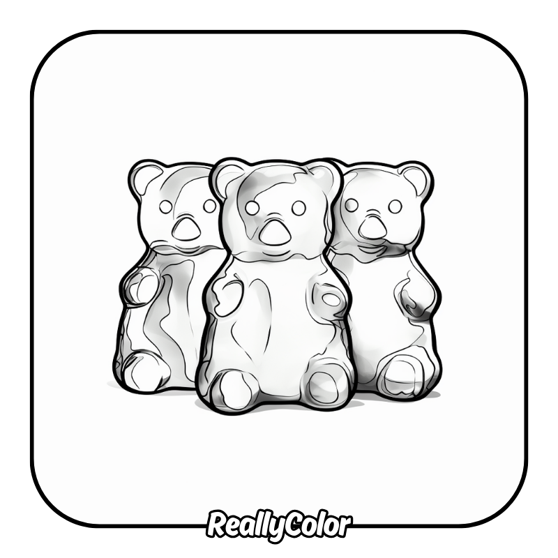 Free printable Gummy bear coloring pages