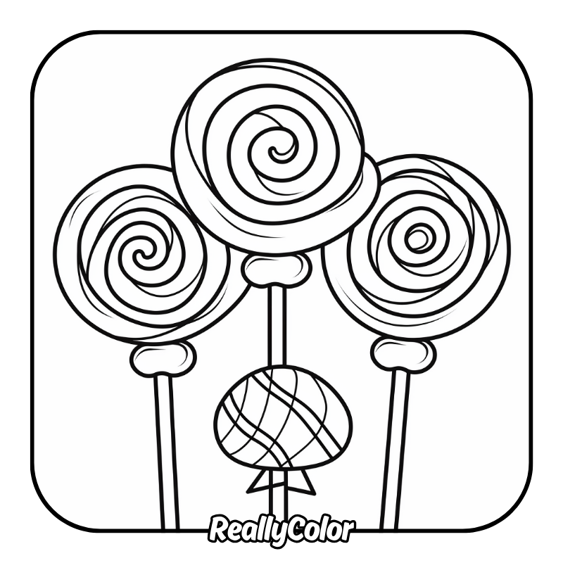 Free printable Lollipop coloring pages