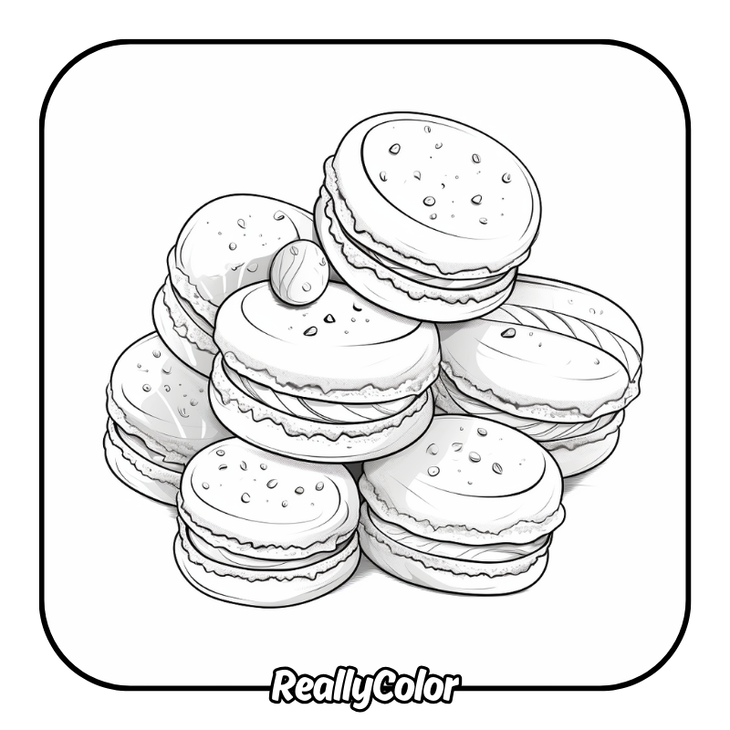 Free printable Macaron coloring pages