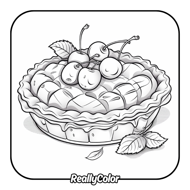 Free printable Pie coloring pages