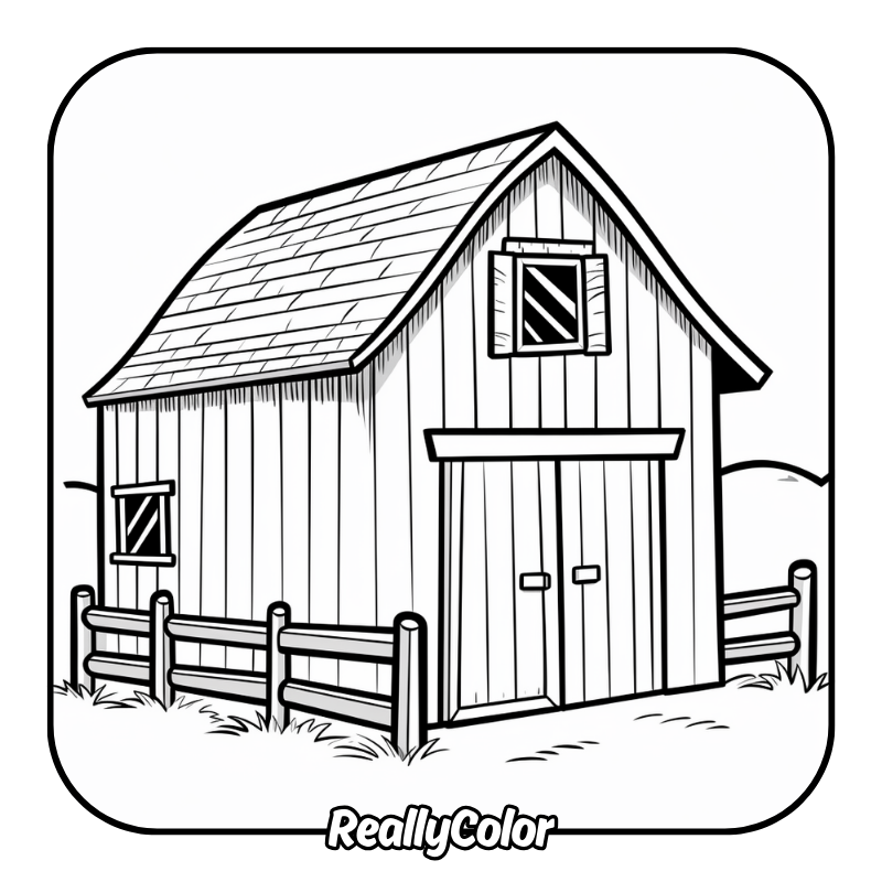 Free printable Barn coloring pages