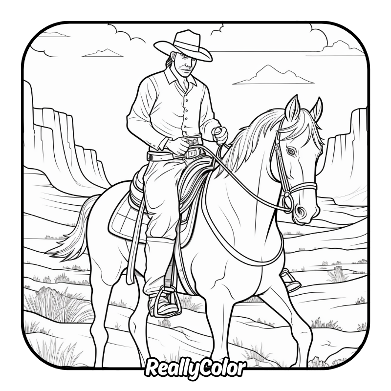 Free printable Cowboy coloring pages