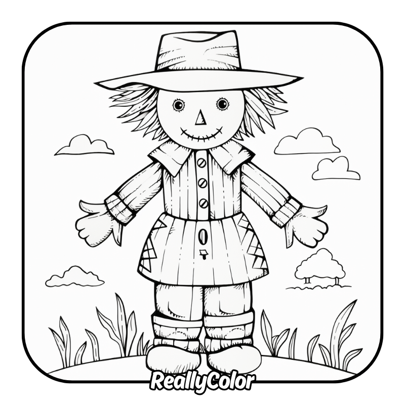 Free printable Scarecrow coloring pages