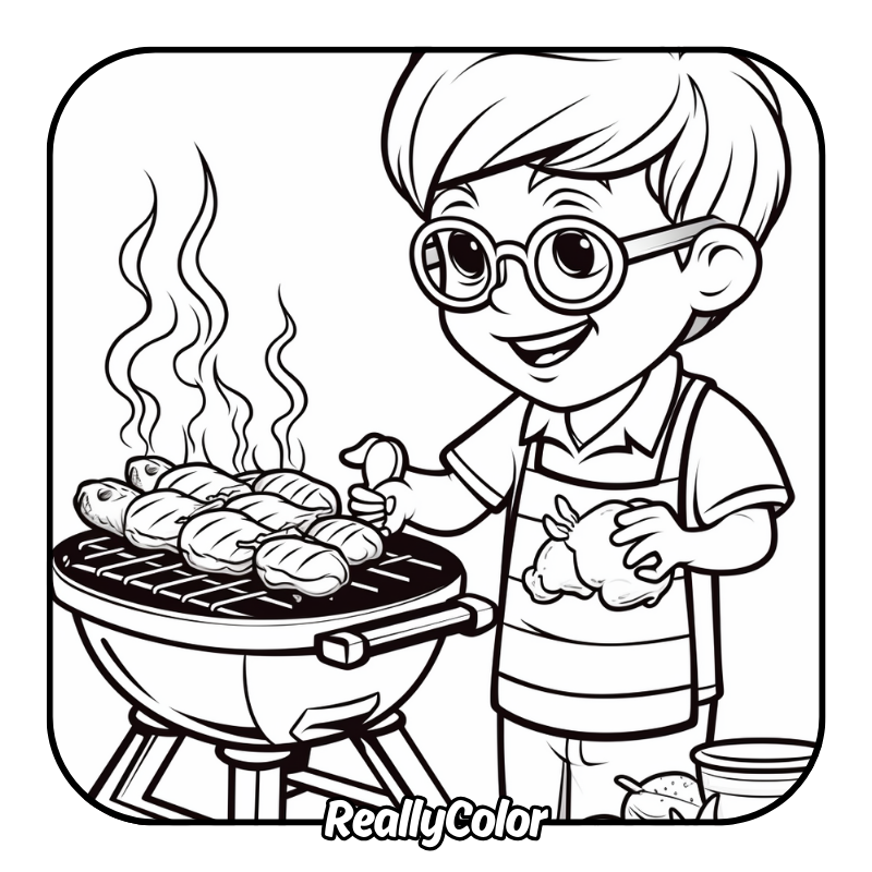 Free printable BBQ coloring pages