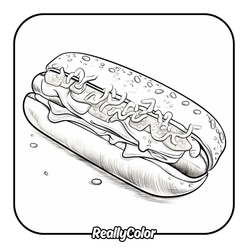 Free printable Hot dog coloring pages