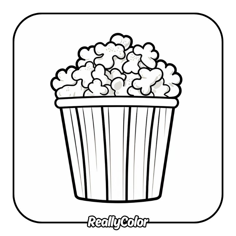 Free printable Popcorn coloring pages