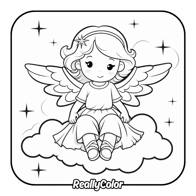 Free printable Angel coloring pages