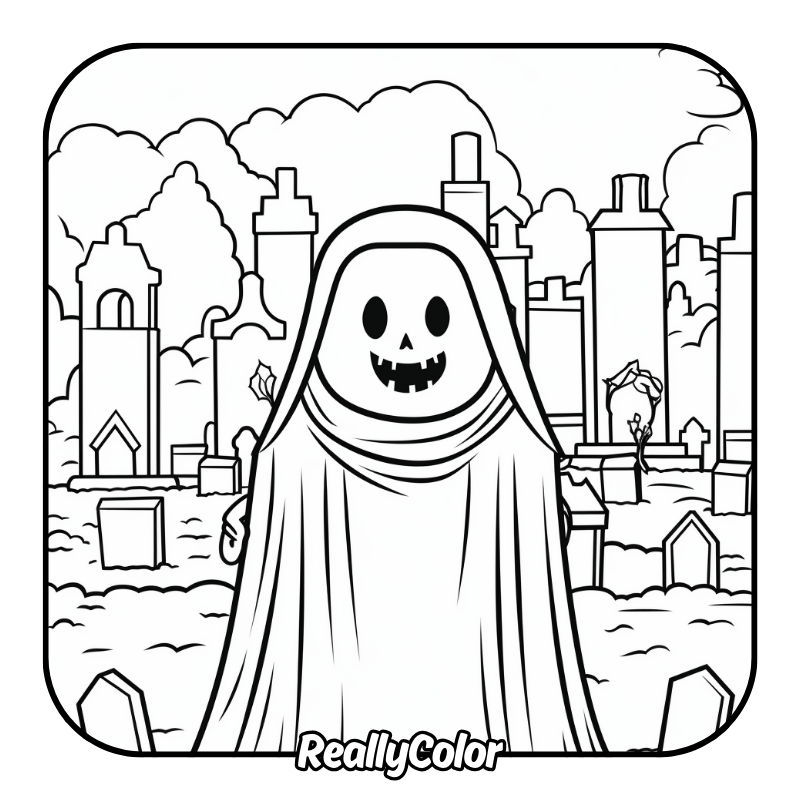 Free printable Ghost coloring pages