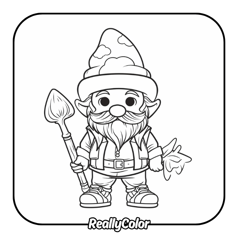 Free printable Gnome coloring pages