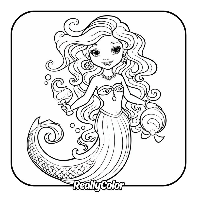 Free printable Mermaid coloring pages