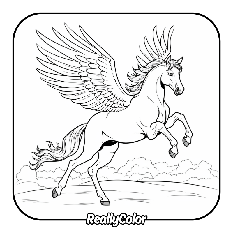 Free printable Pegasus coloring pages