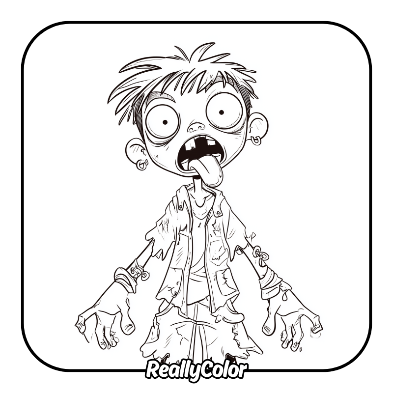 Free printable Zombie coloring pages