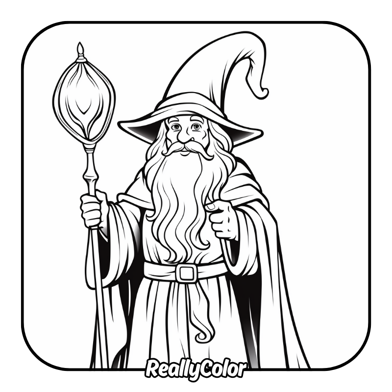 Free printable Wizard coloring pages