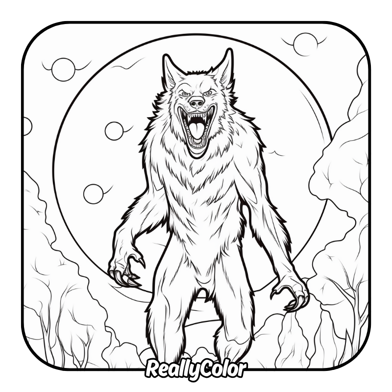 Free printable Werewolf coloring pages