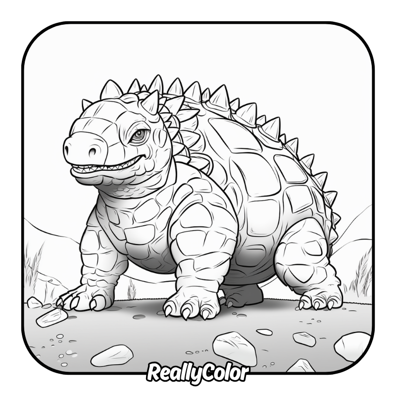 Free printable Ankylosaurus dinosaur coloring pages