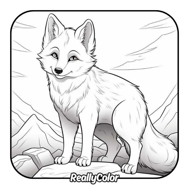 Free printable Arctic fox coloring pages