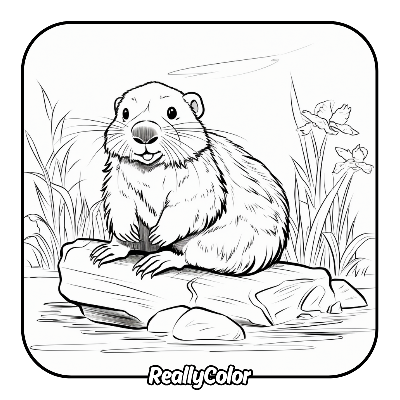 Free printable Beaver coloring pages