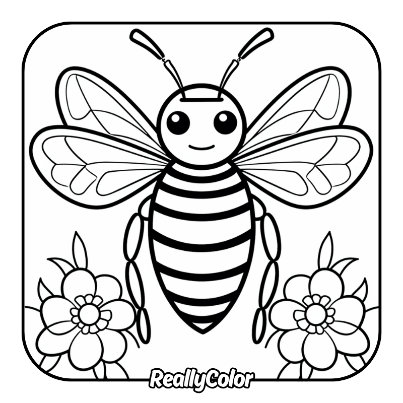 Free printable Bee coloring pages