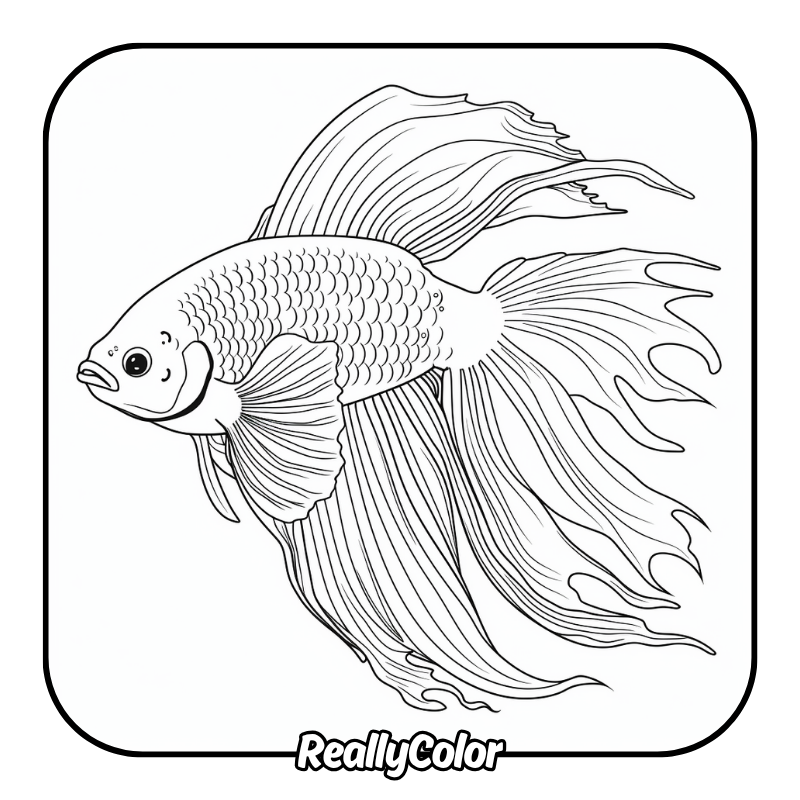 Free printable Betta fish coloring pages