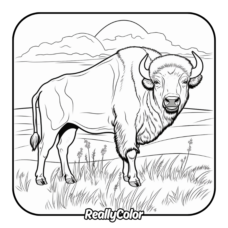 Free printable Bison coloring pages