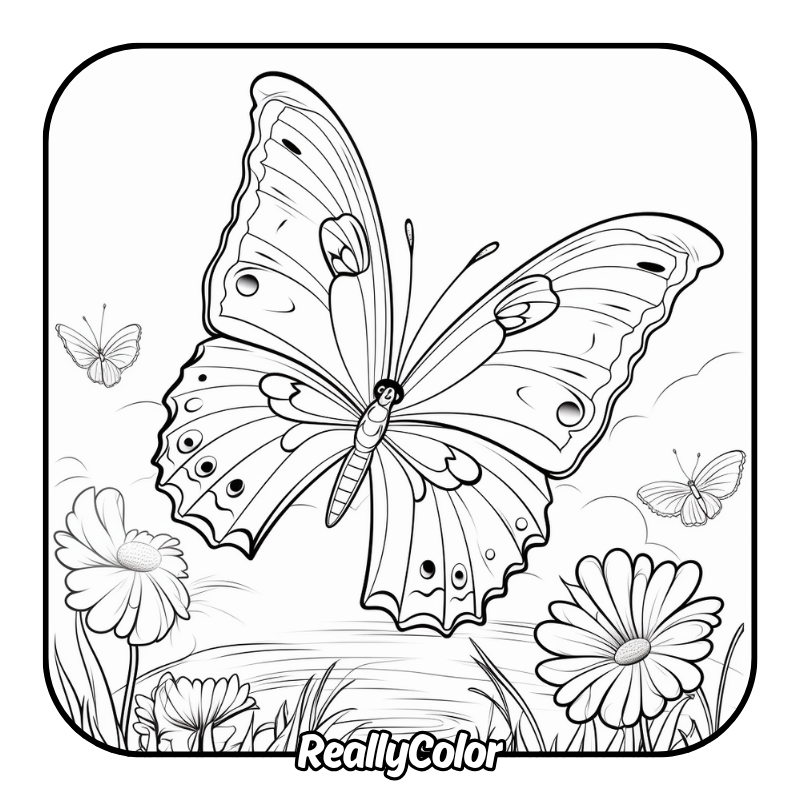 Free printable Butterfly coloring pages
