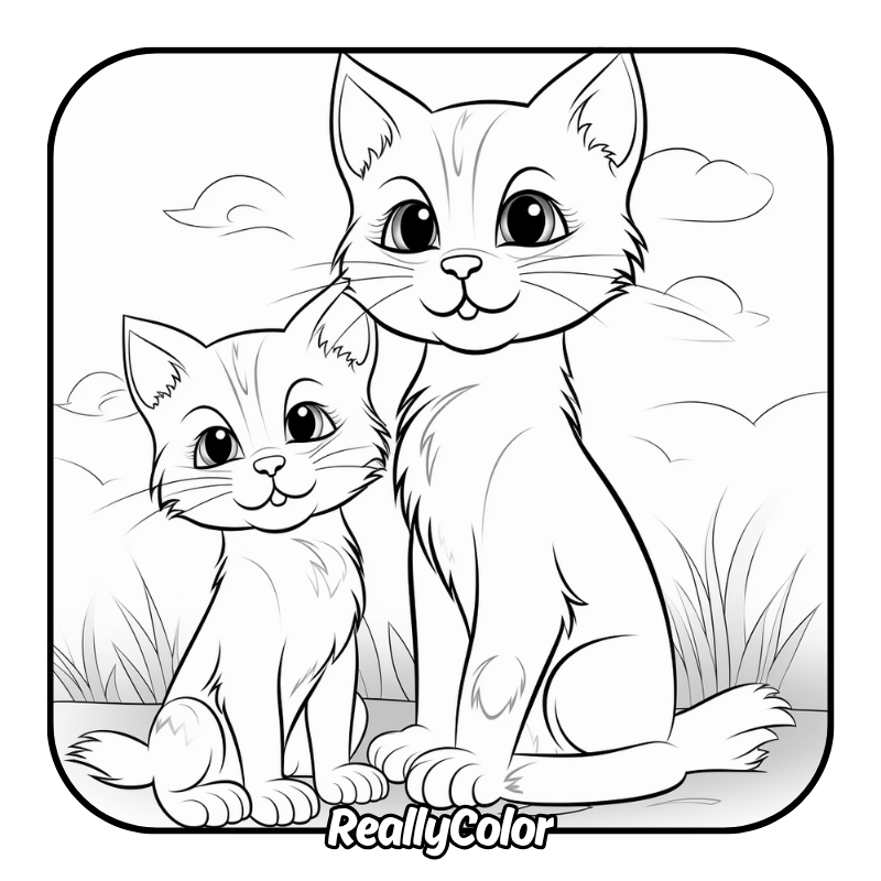 Free printable Cat coloring pages