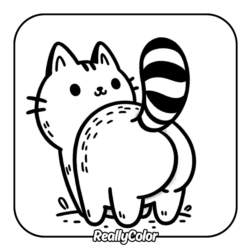 Free printable Cat butt coloring pages