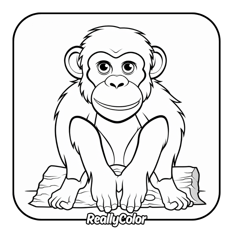 Free printable Chimpanzee coloring pages