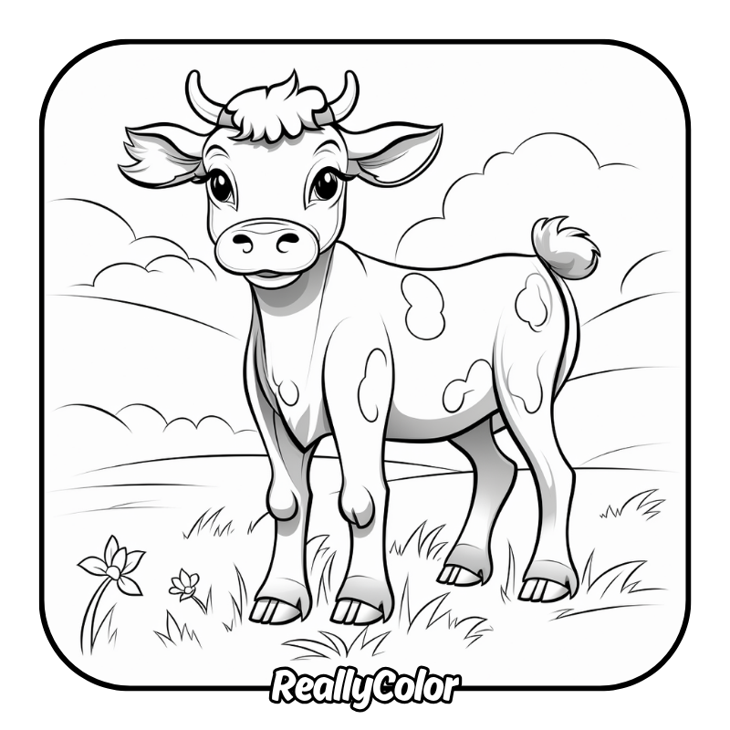 Free printable Cow coloring pages