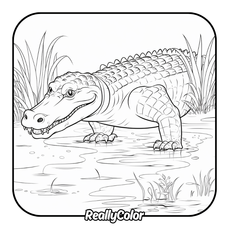 Free printable Crocodile coloring pages
