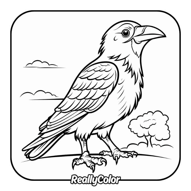 Free printable Crow coloring pages