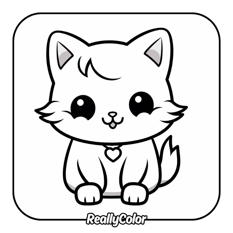 Free printable Anime cat coloring pages