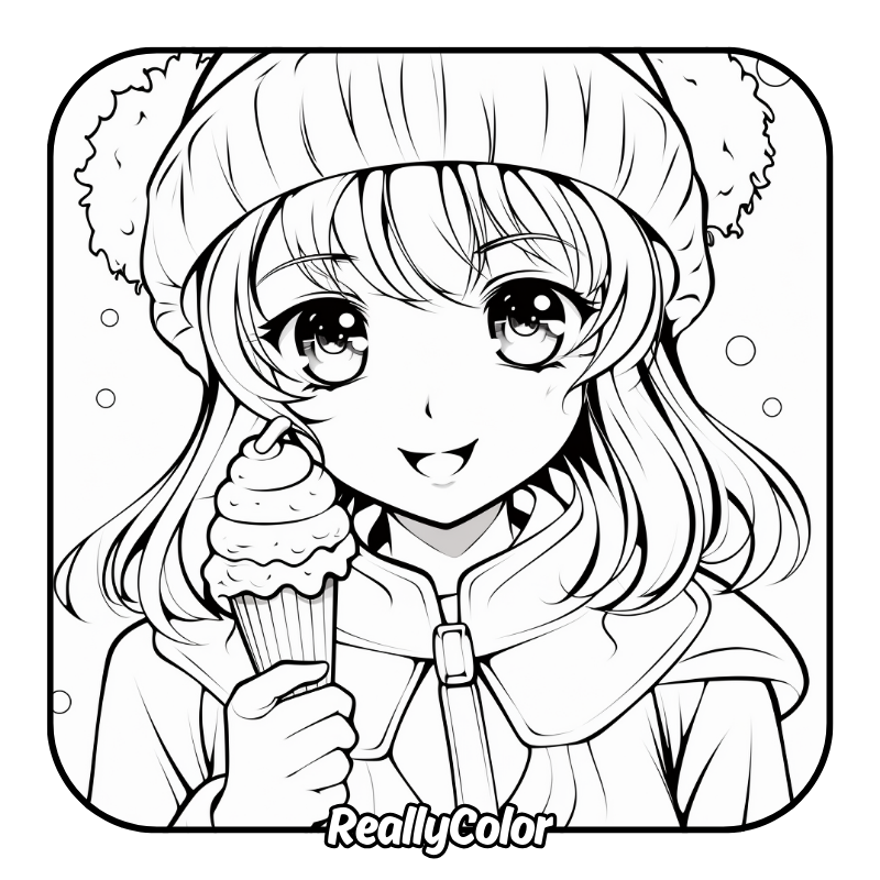 Free printable Anime girl coloring pages