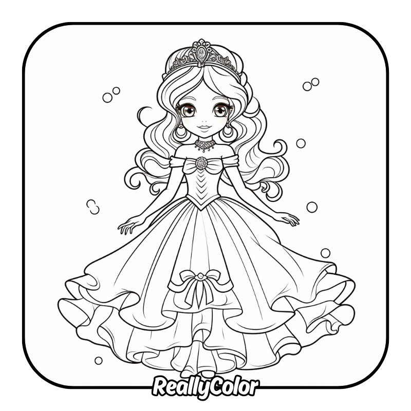 Free printable Anime princess coloring pages