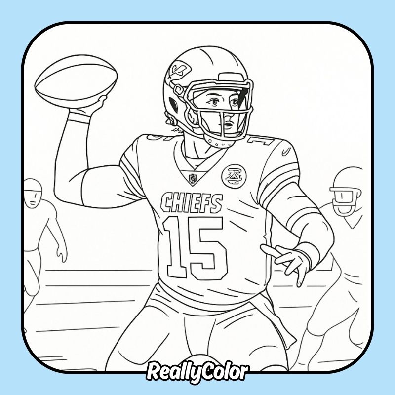 Patrick Mahomes free coloring pages