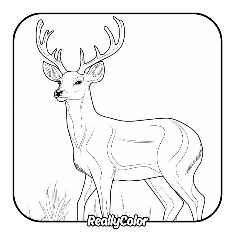 Free printable Deer coloring pages