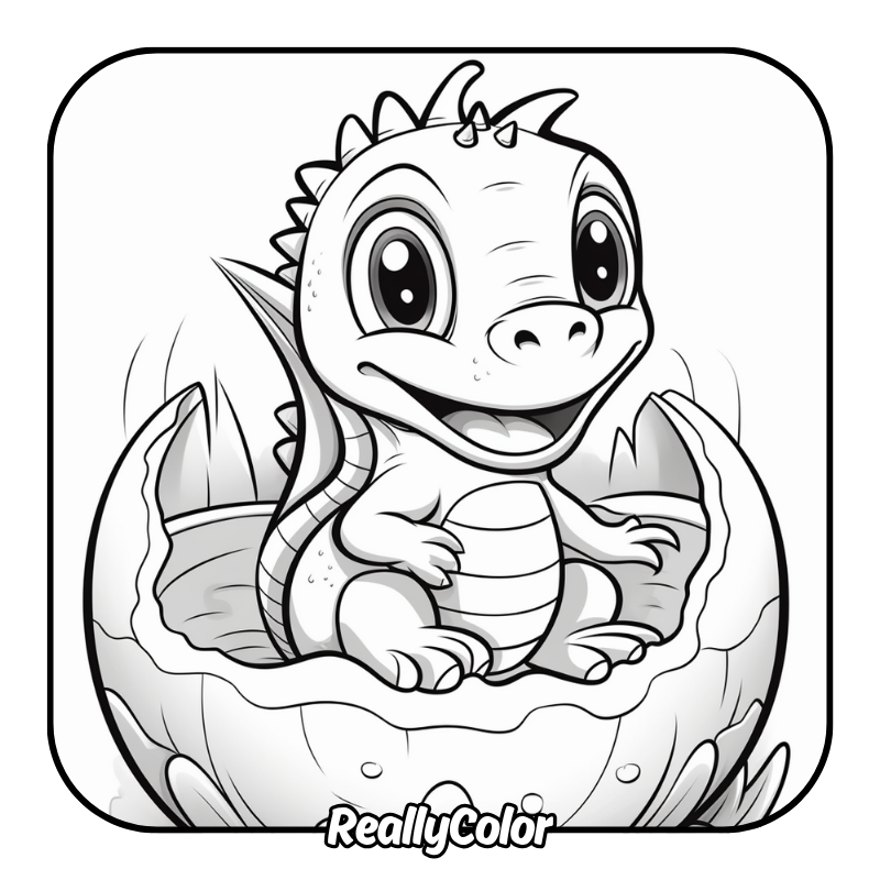 Free printable Dino egg coloring pages