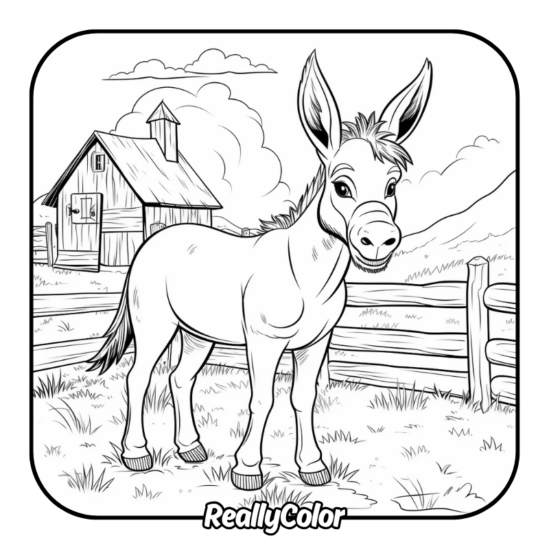 Free printable Donkey coloring pages