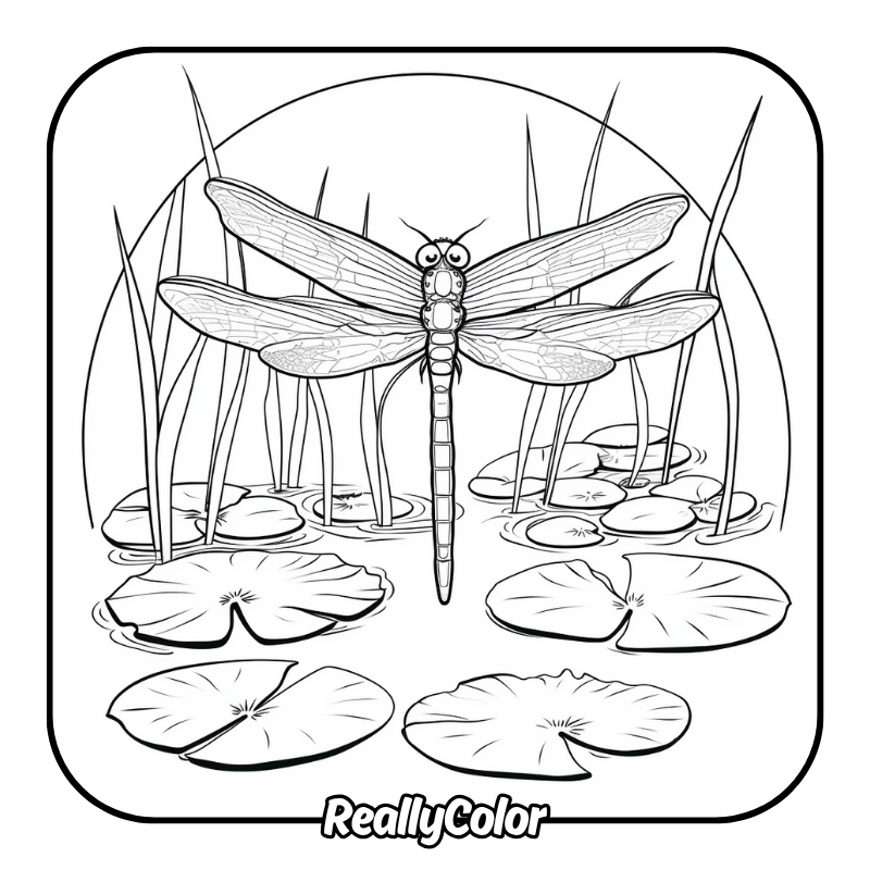 Free printable Dragonfly coloring pages