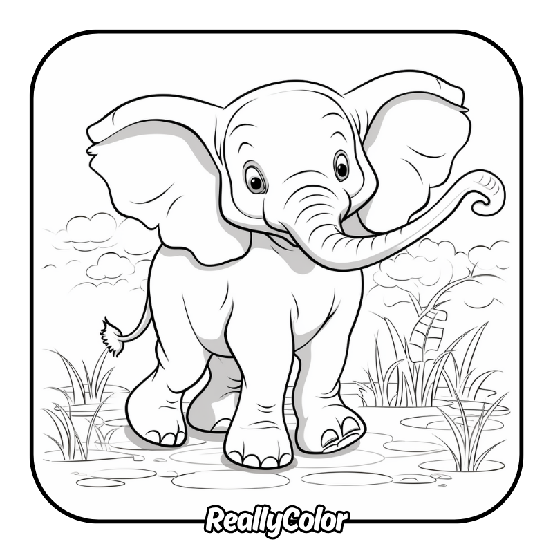 Free printable Elephant coloring pages