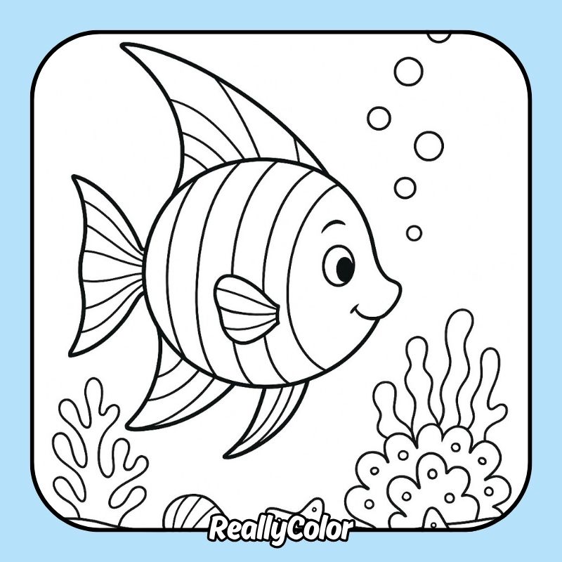 Free printable Angelfish coloring pages